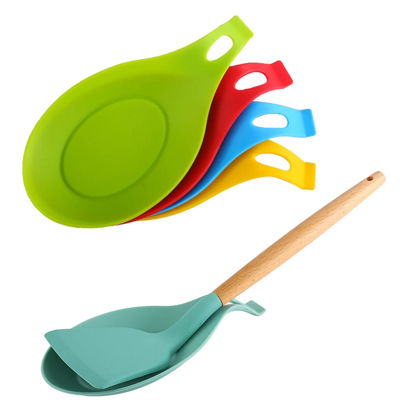 1PC Heat Resistant Silicone Spoon Holder