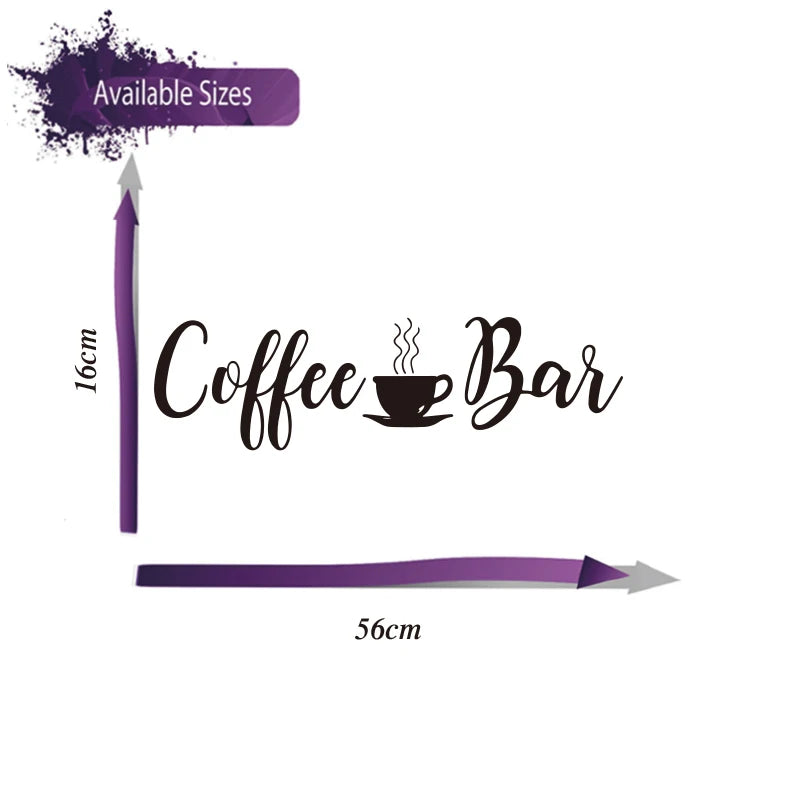 Coffee Bar Wall Decal Sticker Vinyl Home Decor