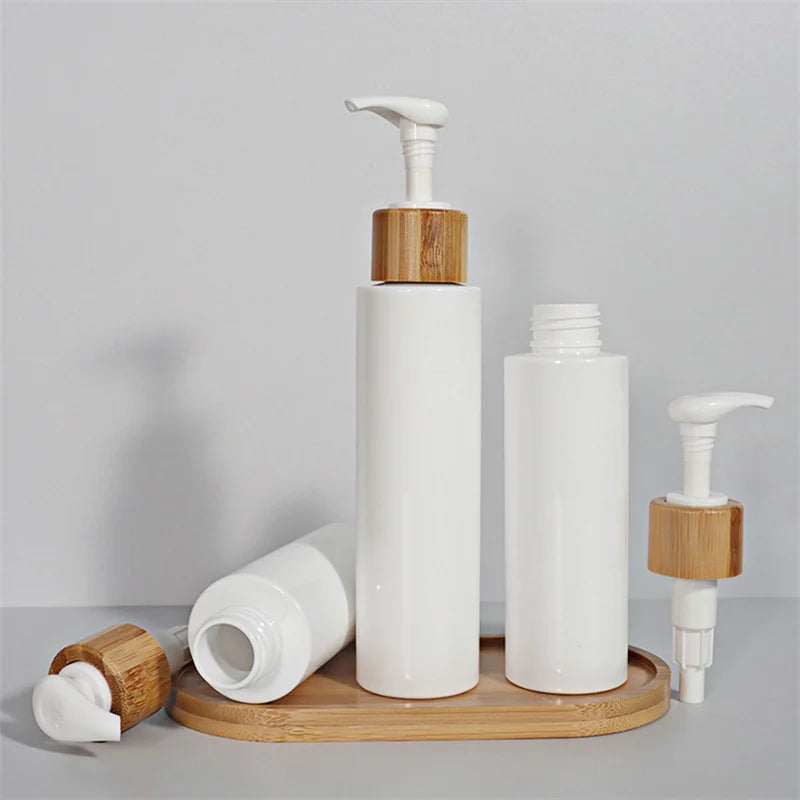 Refillable Bamboo Wood Pump Soap Dispenser Bottle