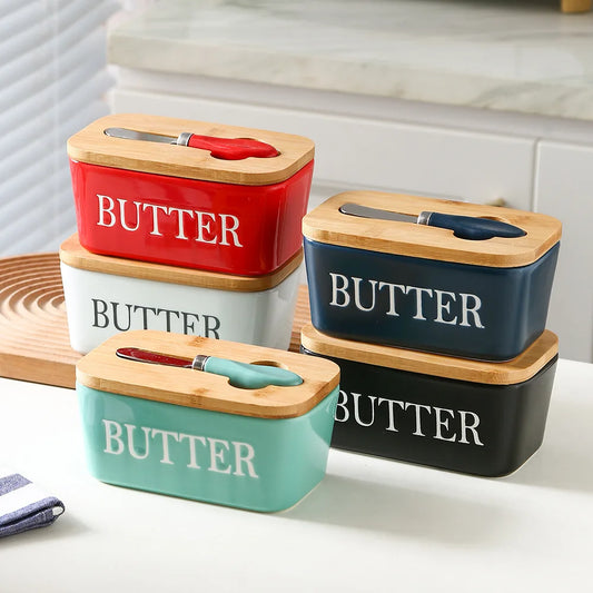 Butter Container with Wood Lid & Knife