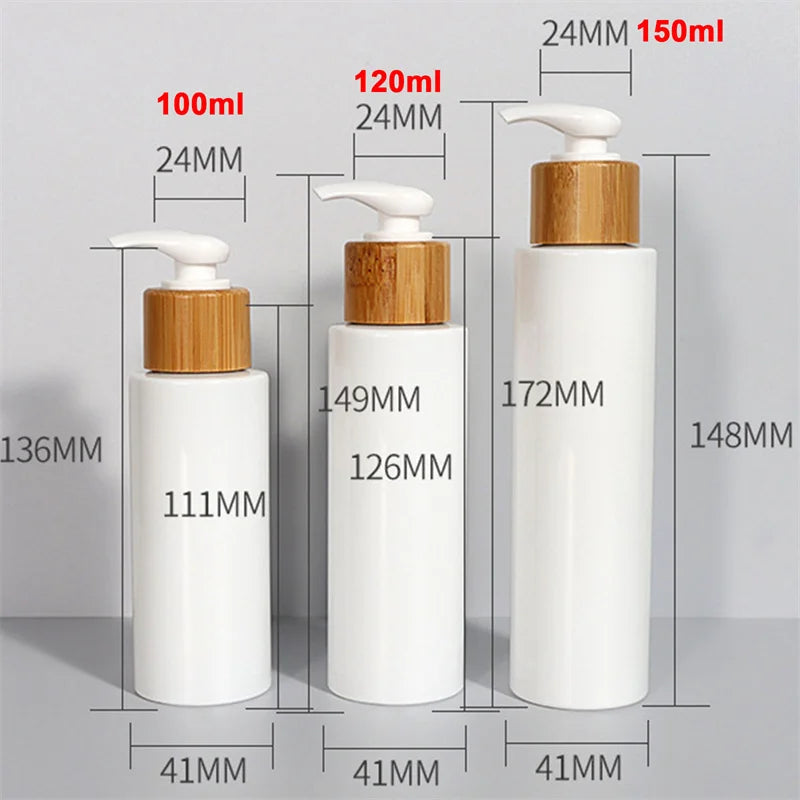 Refillable Bamboo Wood Pump Soap Dispenser Bottle