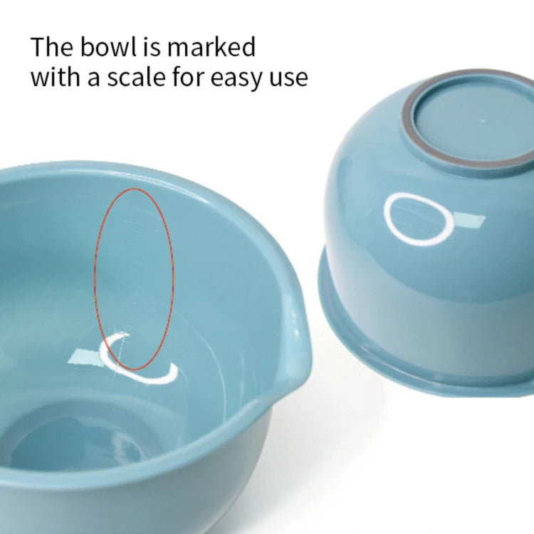 3Pcs Plastic Mixing Bowls