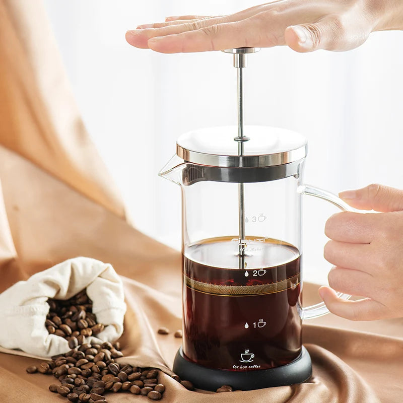 French Press Coffee Pot Stainless Steel & Glass