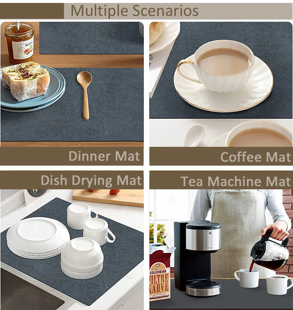 Non-Slip Absorbent Coffee Mat