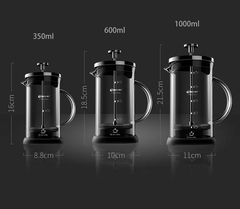 French Press Coffee Pot Stainless Steel & Glass