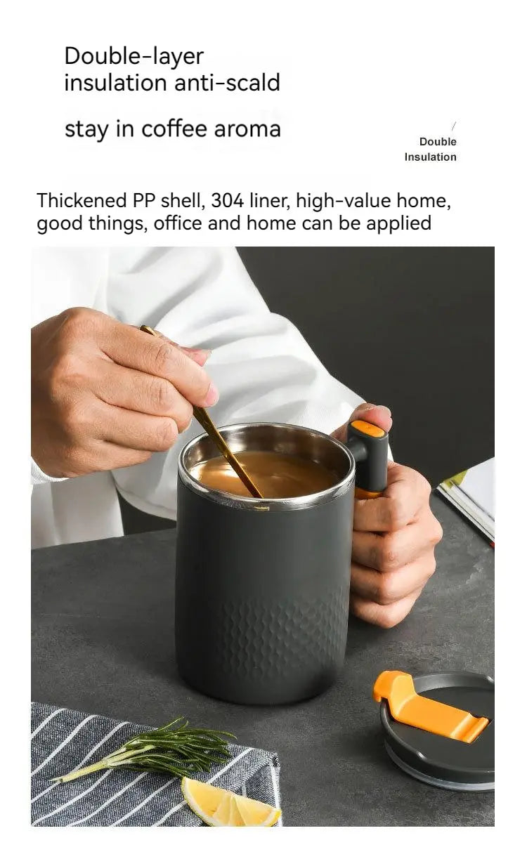 15oz Portable Double-layer Anti-scalding Coffee Mug