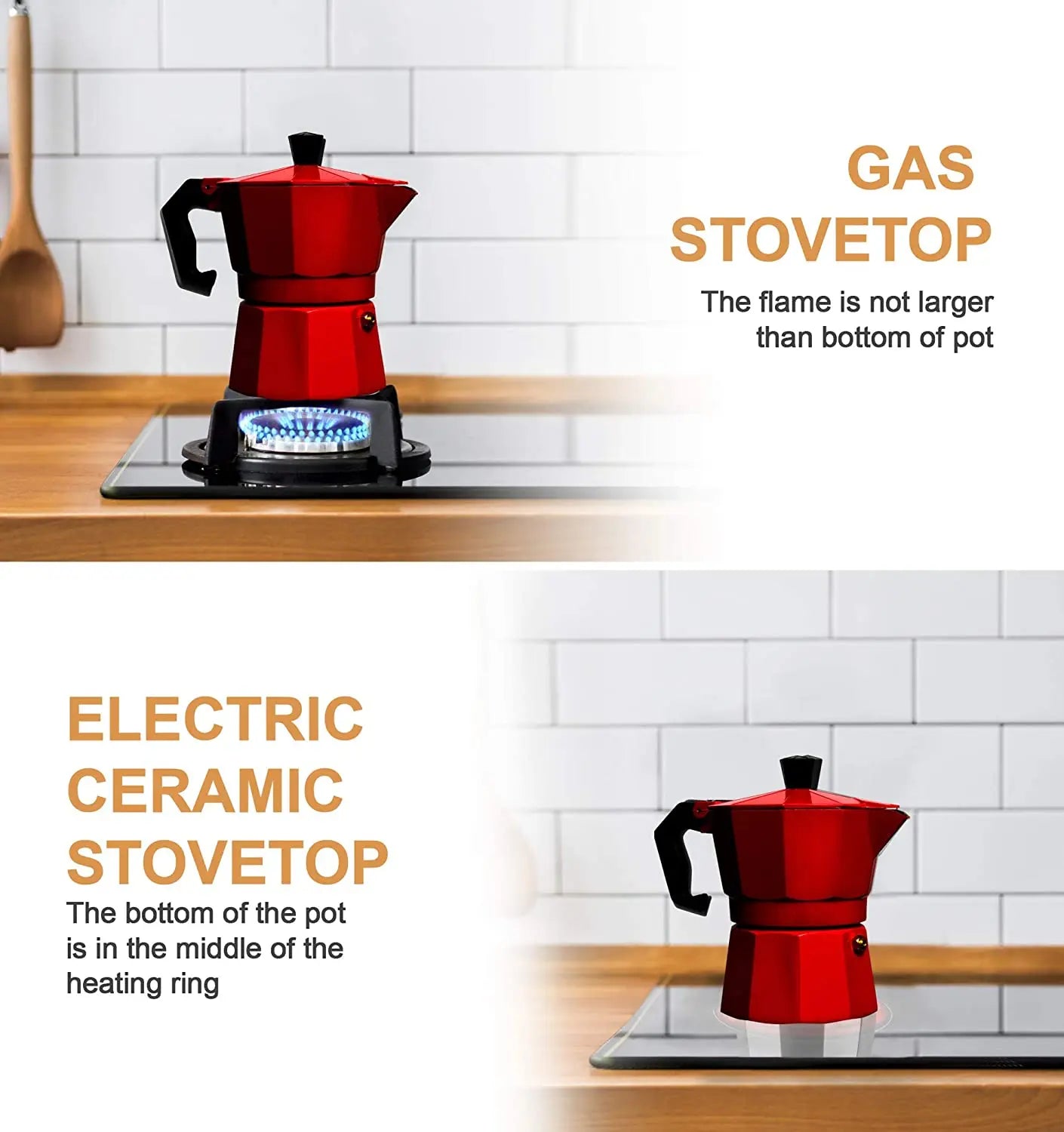 Aluminum Authentic Italian Coffee Maker for Stovetop Home Outdoor