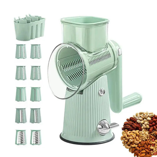 5 In 1 Rotary Multi-Purpose Grater with Handle & Suction Base