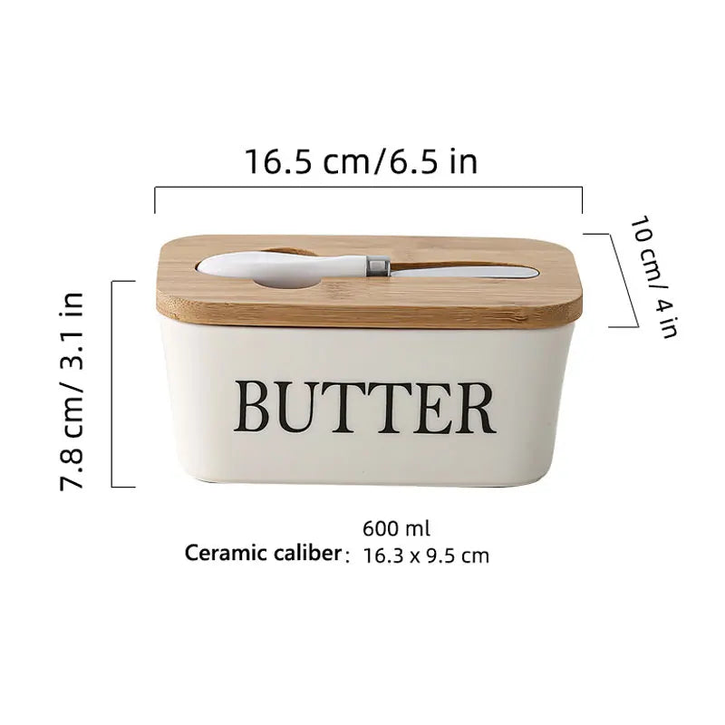 Butter Container with Wood Lid & Knife