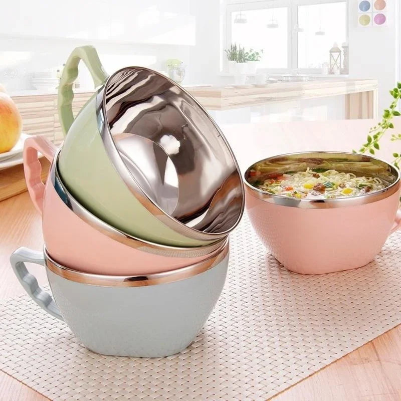 1PCS Stainless Steel Bowl with Handle