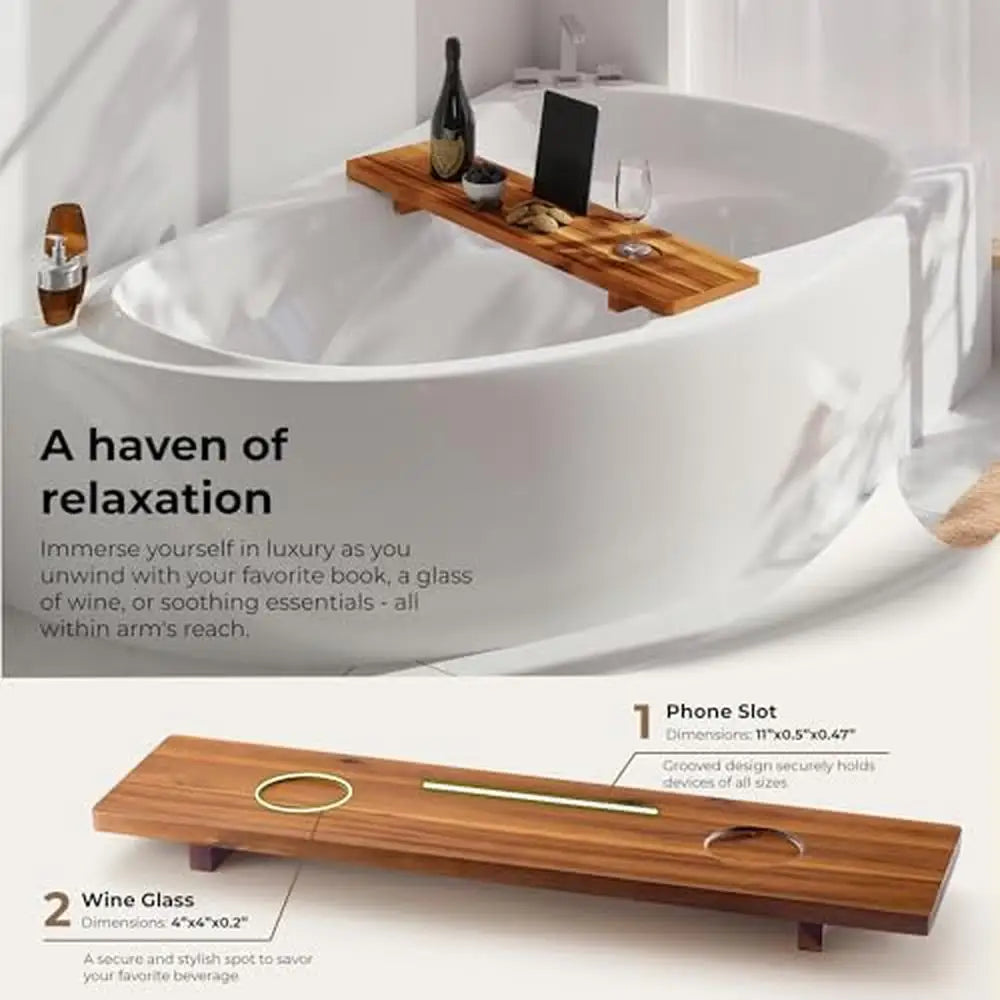 Bamboo Bath Caddy Spa Organizer