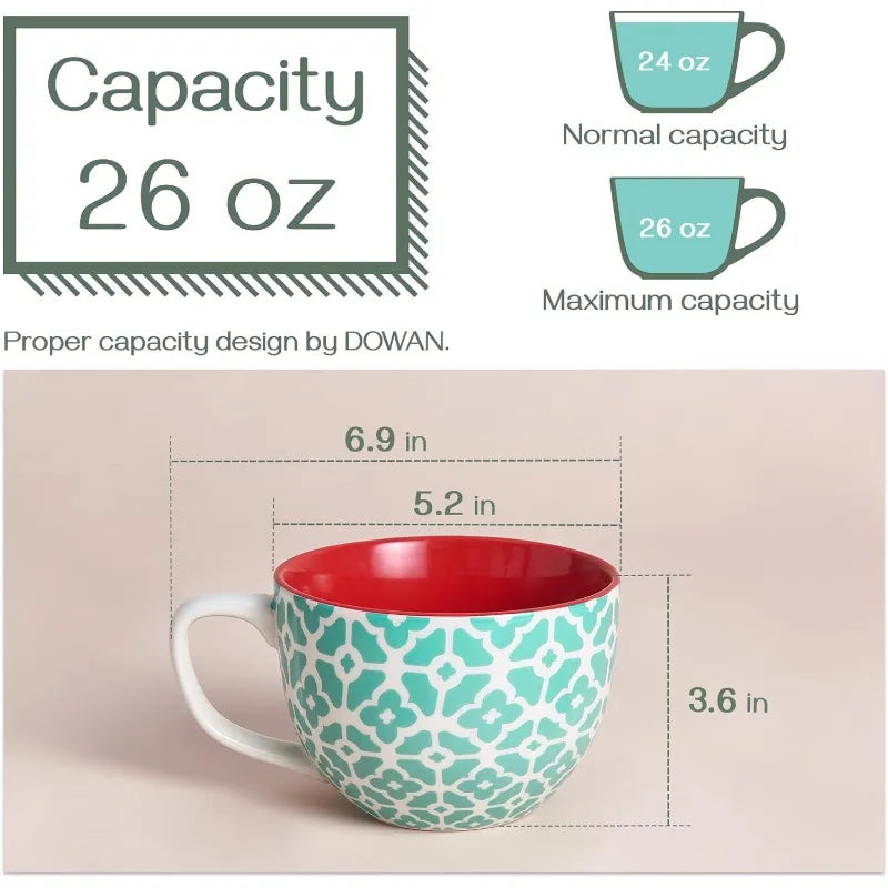 Set of 4/24oz Ceramic Coffee Mugs