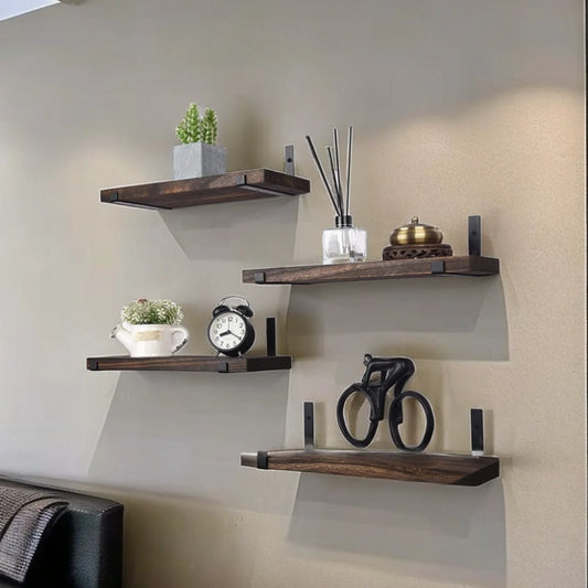 Rustic Wood Floating Shelves - Wall Mounted