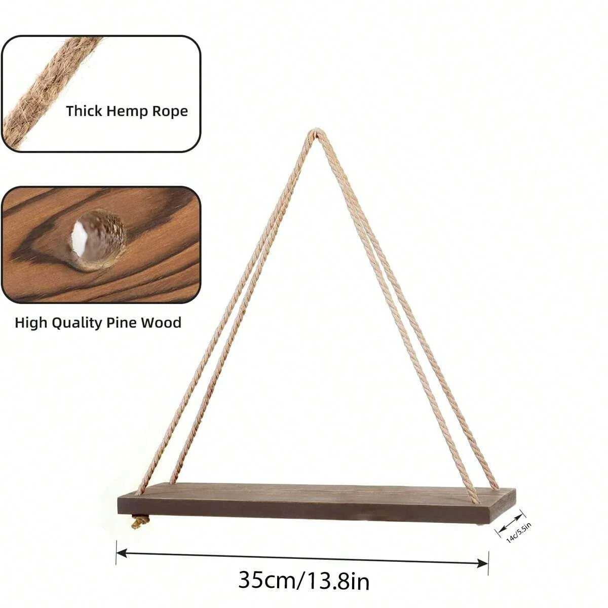 1PCS Wall Hanging Rope Shelf