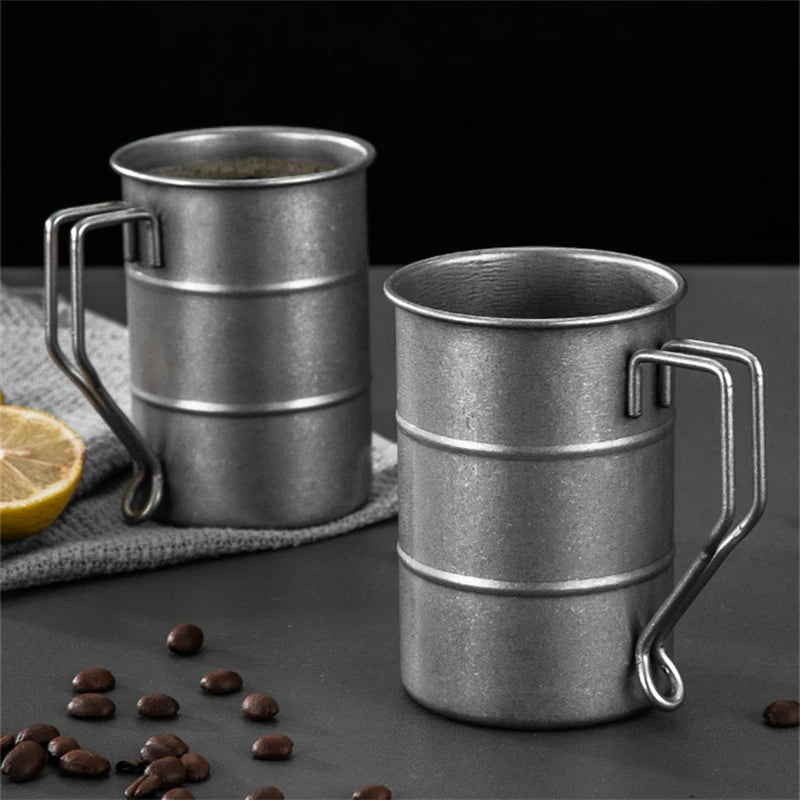 Stainless Steel Outdoor Camping Mug Portable Foldable Handle