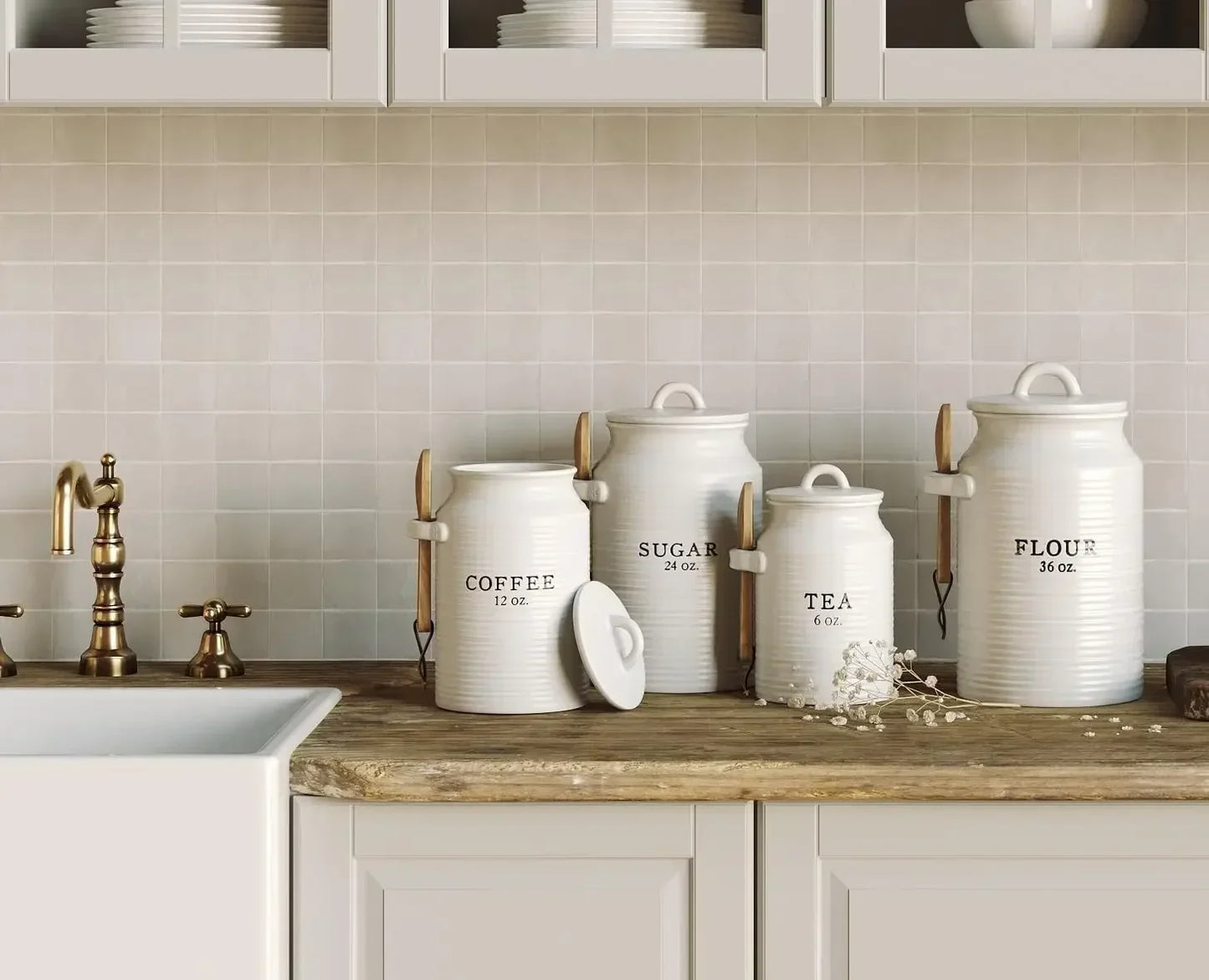 Barnyard Style Canister Set for Kitchen Counter