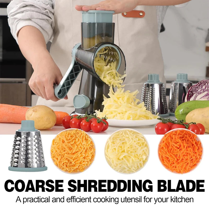 3 in 1 Versatile Manual Multi-Purpose Rotary Grater