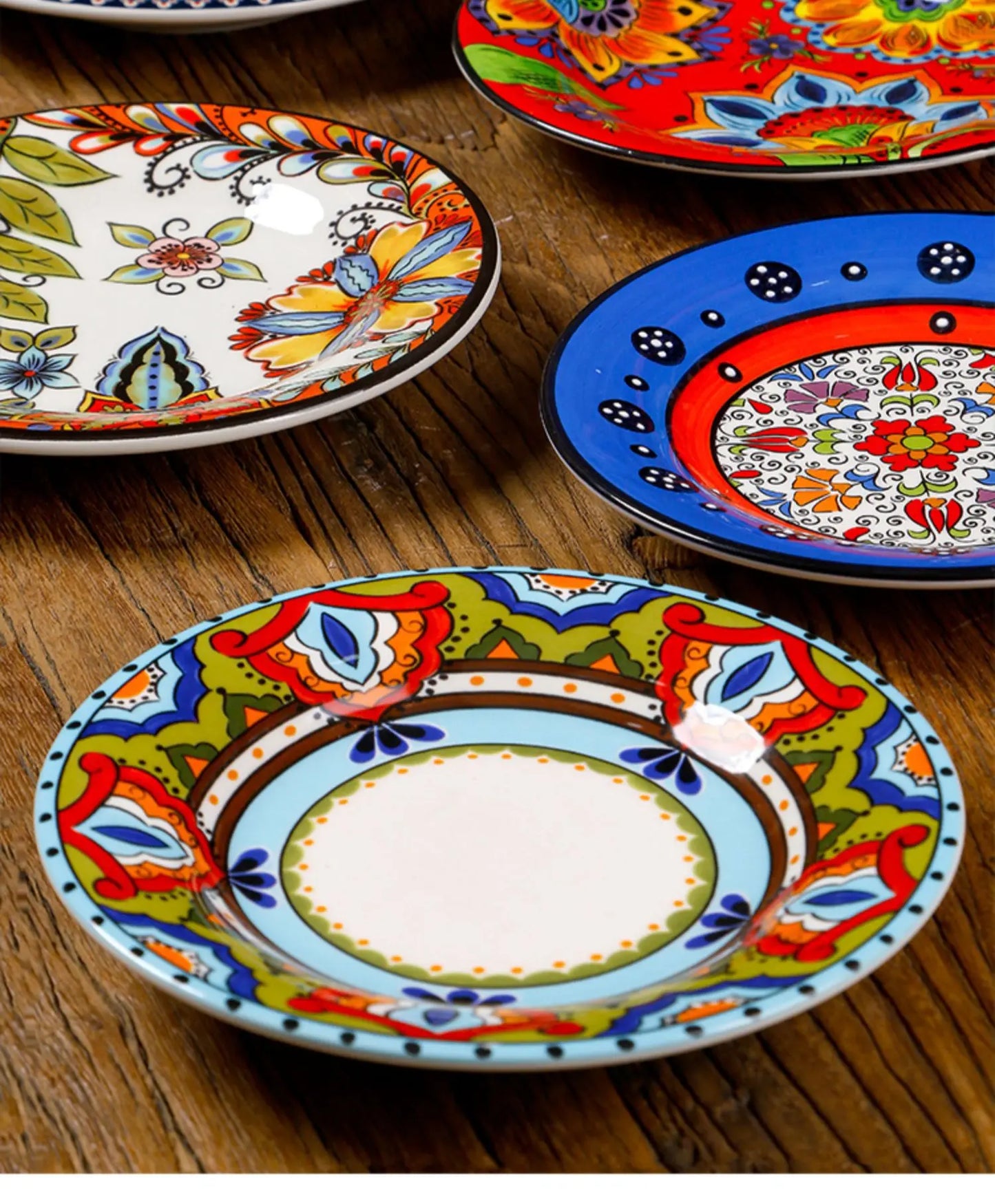 6.5 Inch European Ceramic Dinner Plates Hand Painted