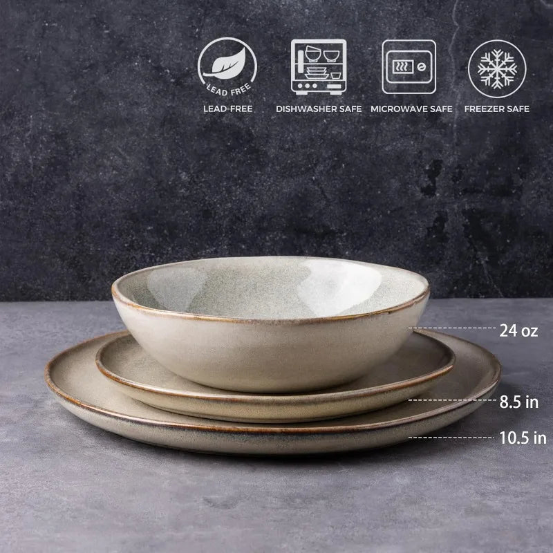 Handmade Ceramic Dinnerware Sets, Highly Chip and Crack Resistant