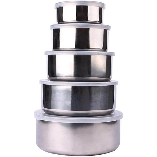 5pcs Mixing Bowls Stainless Steel