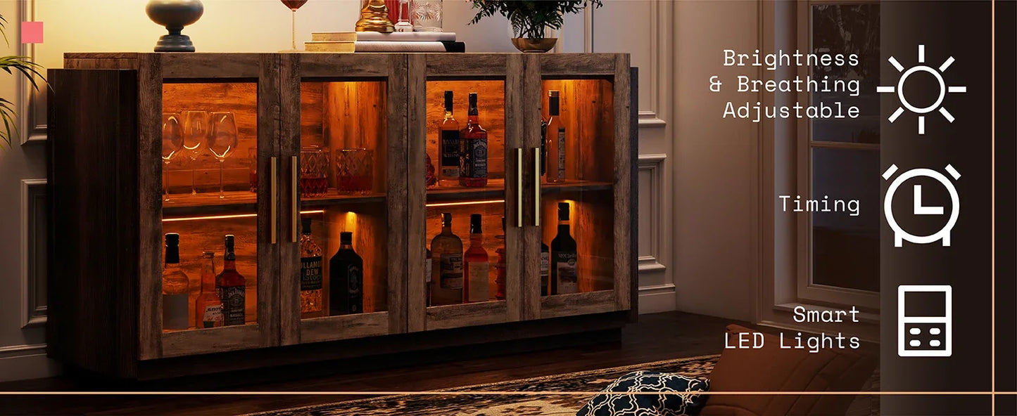 Sideboard Cabinet with LED Lights