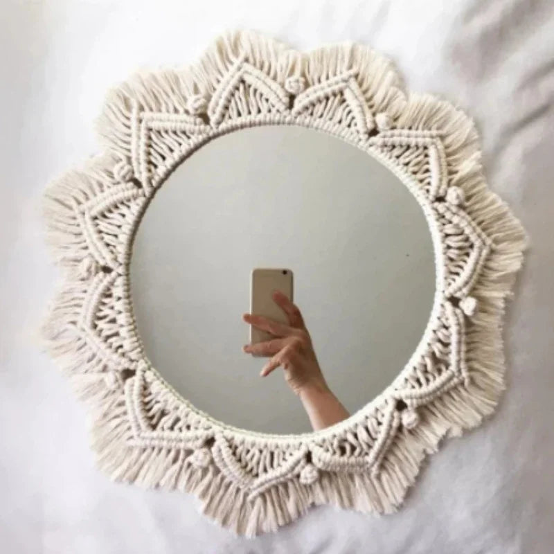 Boho Round Macrame Wall Mirror