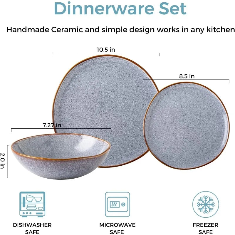 Handmade Ceramic Dinnerware Sets, Highly Chip and Crack Resistant