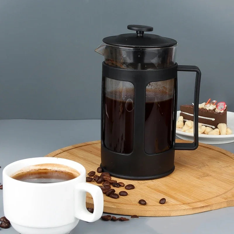 French Press Coffee Maker Heat Resistant Glass Coffee Pot with Filtration Tea Maker